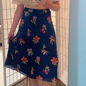 Birds of Paradise Silk Skirt